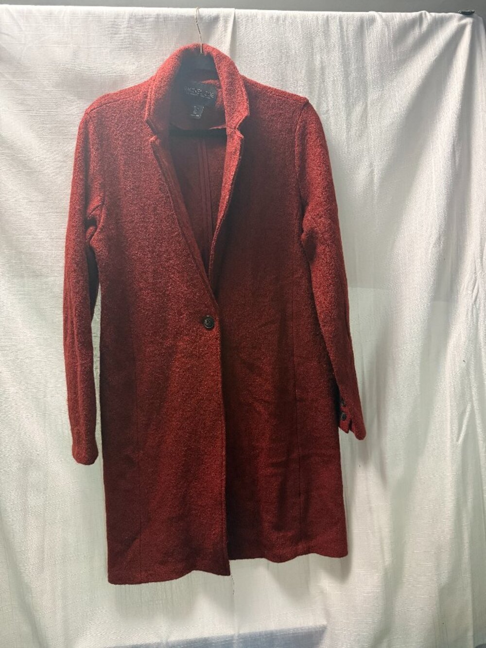 Rachel Zoe Rust Wool Blend Long Coat Jacket Size Large